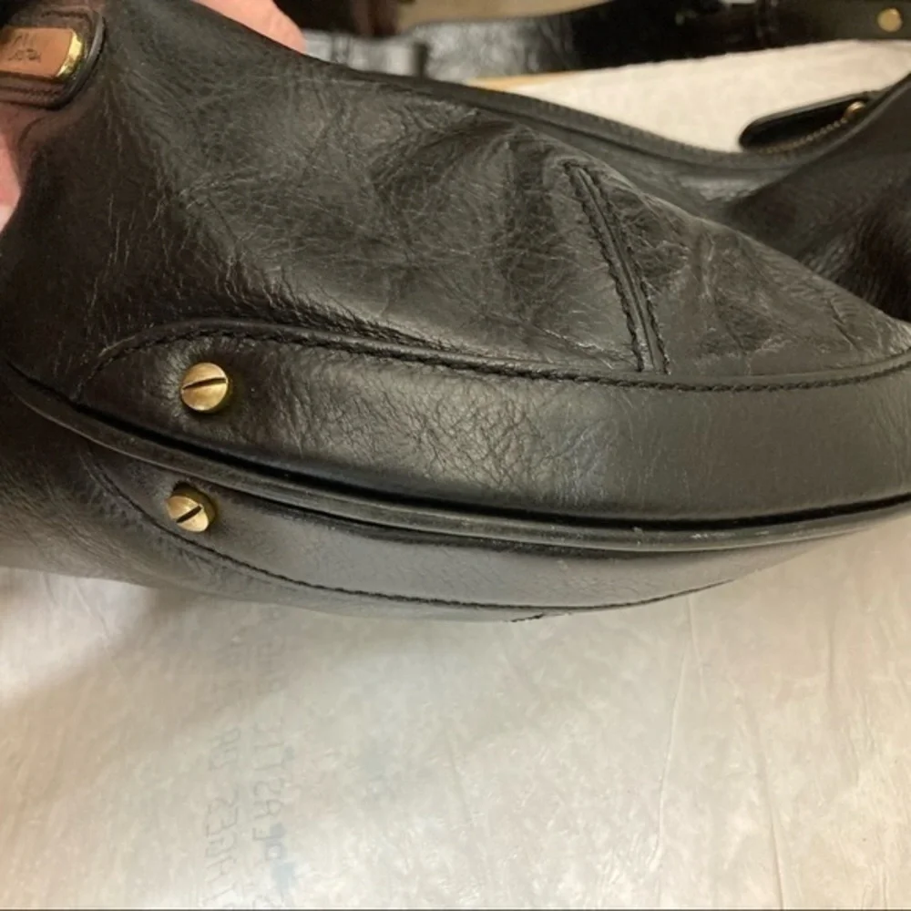 Cole Haan black leather hobo bag
